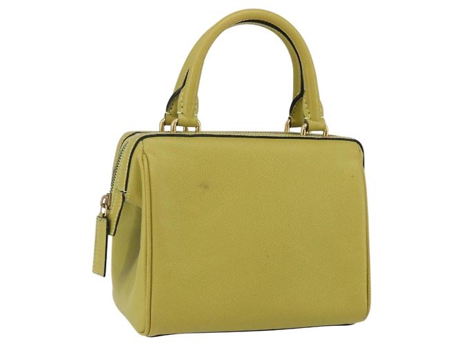 Céline Sac à main CELINE en cuir jaune doré Auth 158409
