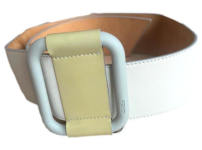 Fendi Leather Belt Grey 80 cm