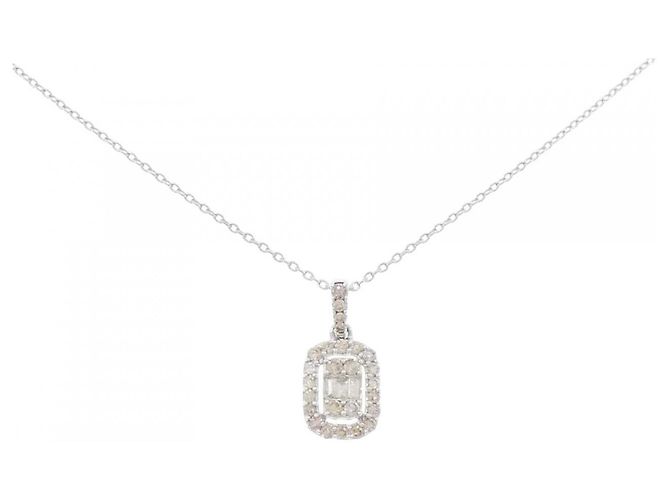 Autre Marque Collar de diamantes Au750 Plata