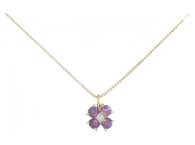 Autre Marque Collier Améthyste et Diamant Au750 Violet