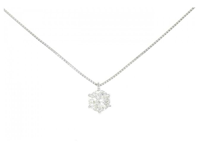 Autre Marque Collar de diamantes de platino Plata
