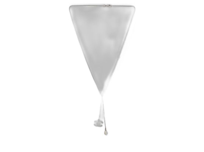 Chanel Coco Mark Halskette mit Strassperlen Silber