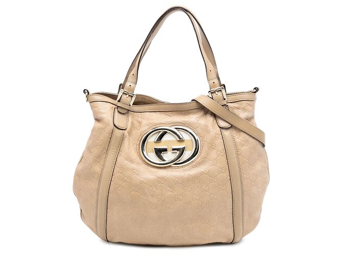 Sac Guccissima Web Britt beige de taille Medium par Gucci