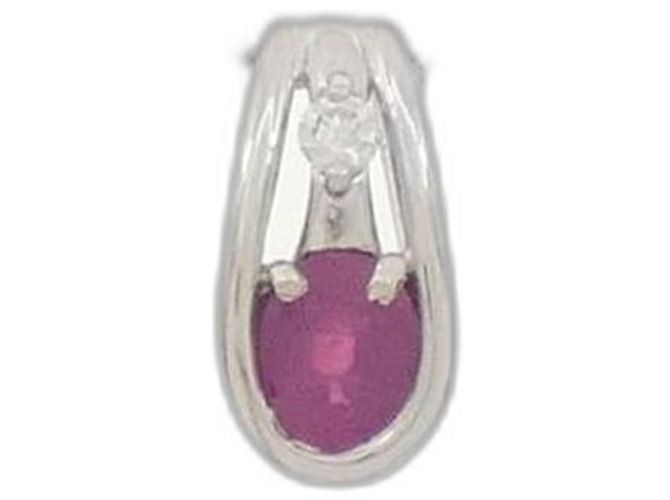 Autre Marque Platin-Rubin-Diamant-Halskette Rot