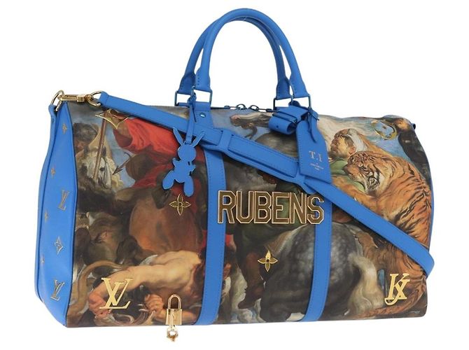 LOUIS VUITTON Masters Kollektion Keepall Bandouliere 50 M43344 LV Auth 158953SAM Blau
