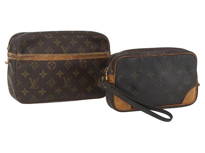 LOUIS VUITTON Monogram Clutch Tasche 2 Set LV Auth ka1165 Monogramm