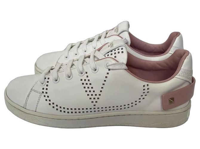 Valentino Garavani V-LOGO Leder Sneaker weiß