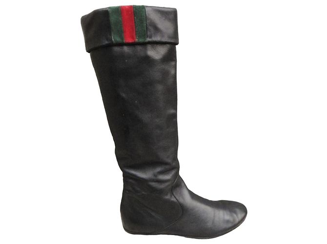 Gucci Black Leather Boots