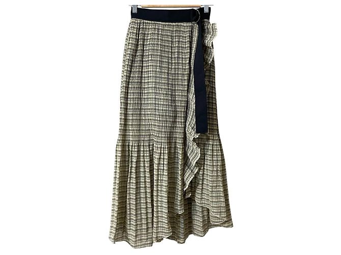 Autre Marque Durchsichtiger Karorock Snidel Beige