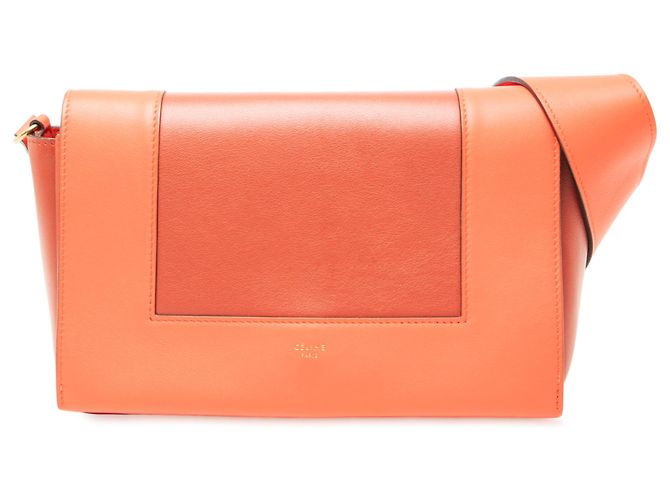 Céline Celine Orange Leather Frame Shoulder Bag