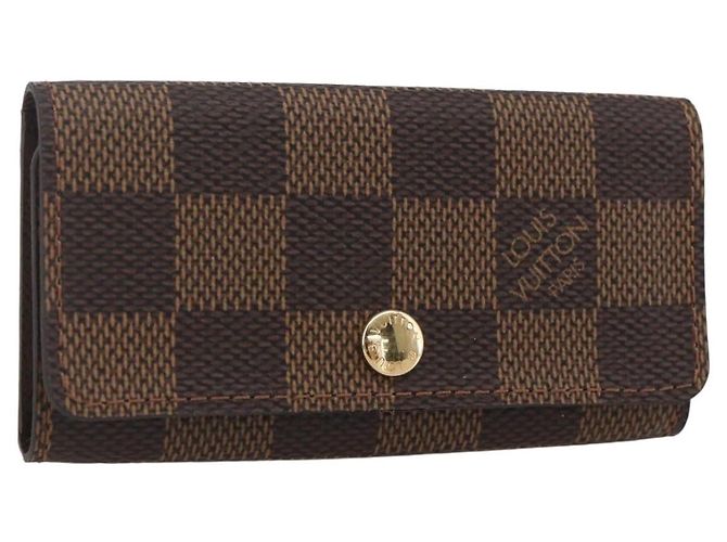 LOUIS VUITTON Damier Ebene Multicles 4 Key Case N62631 LV Auth 160340V
