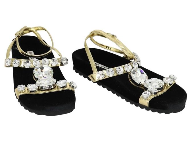 Sandali Miu Miu in pelle scamosciata nera Auth bs32095 Nero