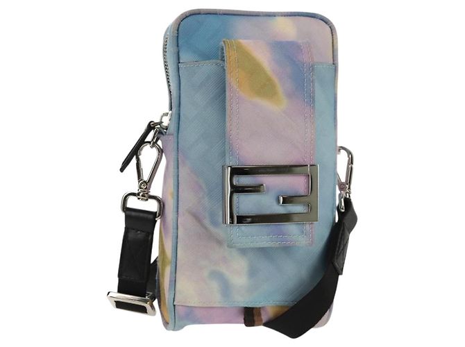 FENDI Zucca Canvas Schultertasche Blau Silber Authentisch bs32097V