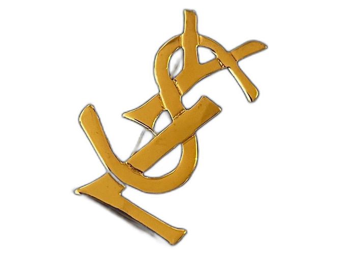 Spilla logo YSL Yves Saint Laurent D'oro