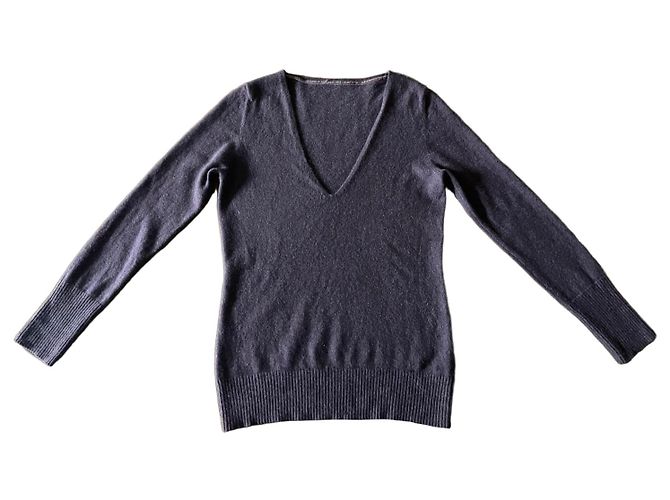 Autre Marque Grau mauve Cashmere-Pullover, V-Ausschnitt - Größe 36 oder S Lila 
