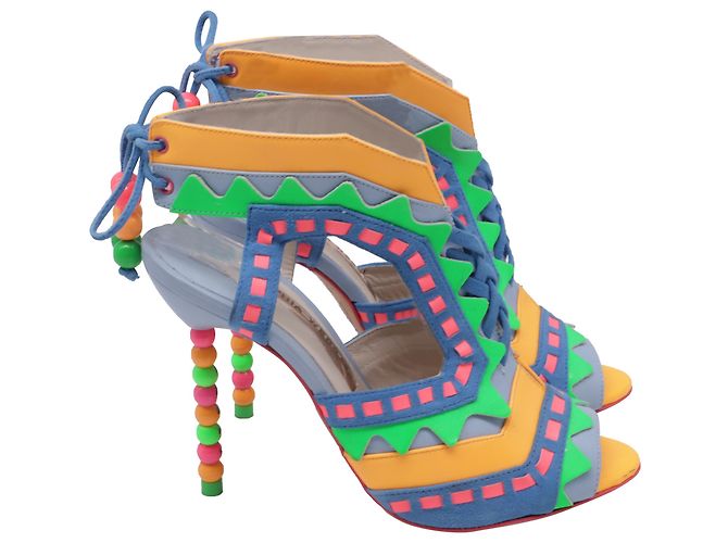 Sandali con lacci e perline Sophia Webster in pelle multicolore