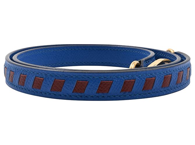 Tracolla Tressage Cuir di Hermès in pelle Epsom blu