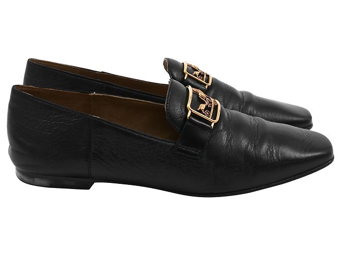 Hermès Time Flats in Black Leather