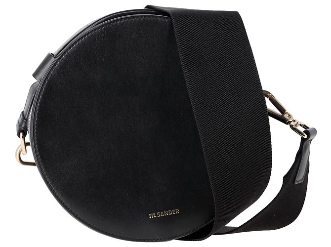 Borsa Drum Piccola Jil Sander in Pelle Nera Nero