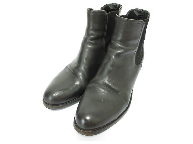 Prada Leather Chelsea Boots Black