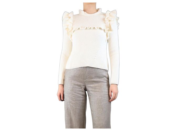 Erdem Cremfarbener Rüschenshirt - Größe S