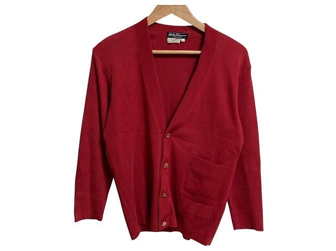Salvatore Ferragamo Strick 2way Top Ensemble Rot