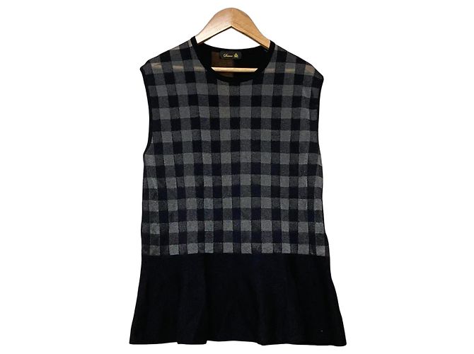 Autre Marque Drawer Karo-Stricktop Schwarz