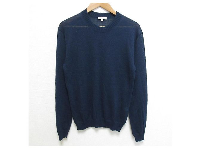 Autre Marque Top de Tricô de Linho e Nylon BLAMINK Azul Azul marinho