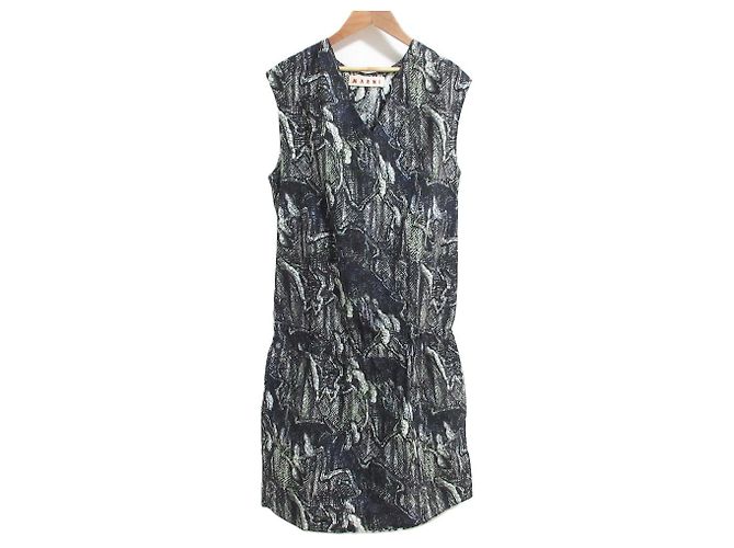 Vestido sin mangas en V de Python Marni Negro 