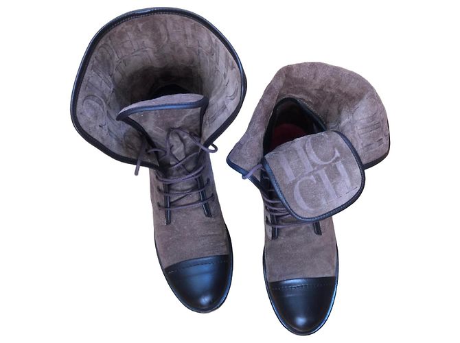 Botas western Carolina Herrera Beige