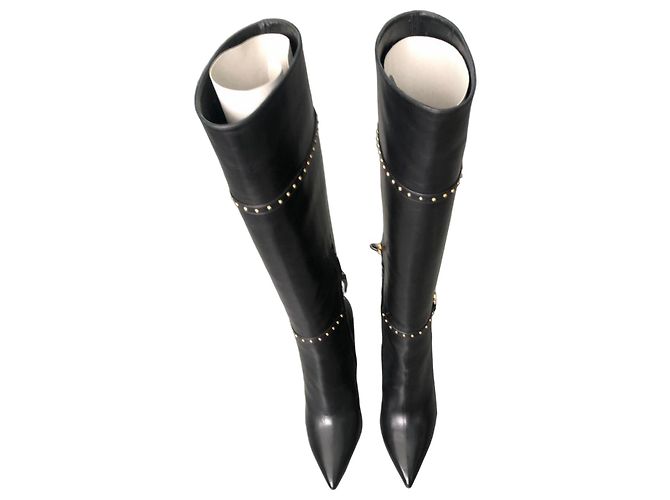 Botas de piel negra Roberto Cavalli Negro