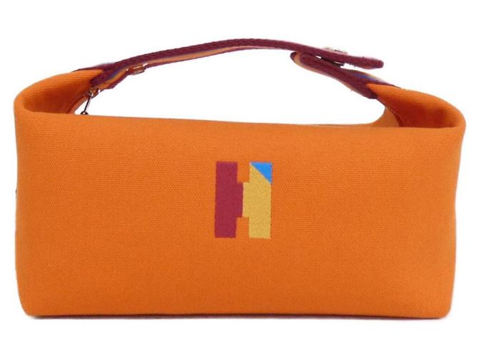H PAVILLON Bride A Schwarze PM Tasche Hermès Orange