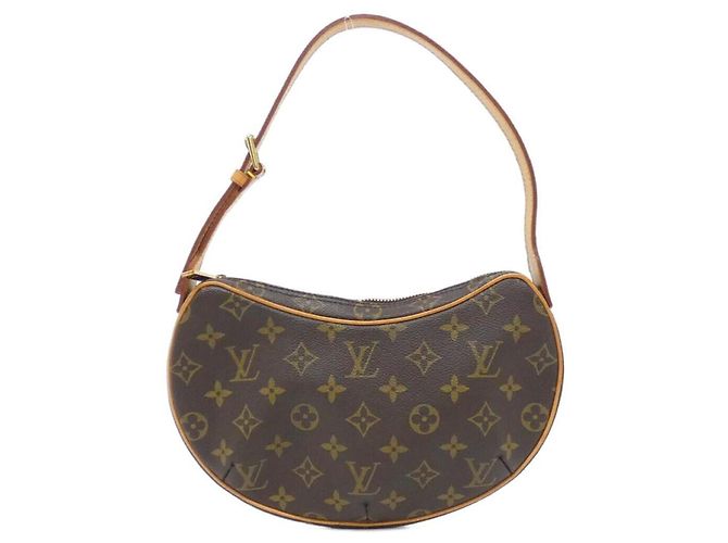 Borsa a Spalla Pochette Croissant Monogramma Louis Vuitton Marrone