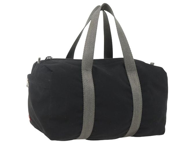 PRADA Borsa sportiva in nylon nera argento Auth 158398 Nero