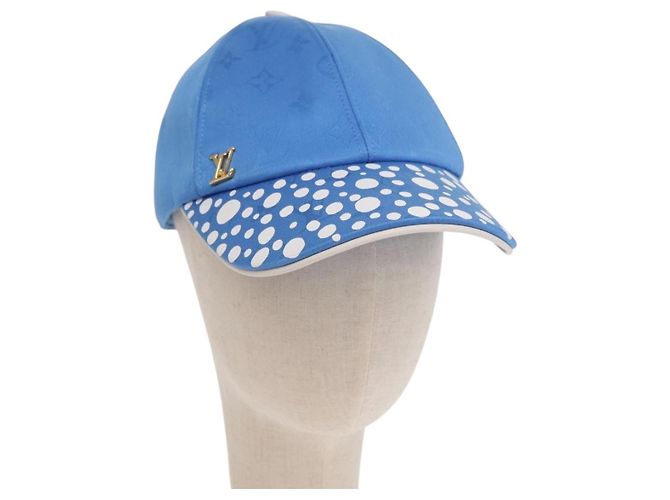LOUIS VUITTON Boné Monogram Yayoi Kusama Infinity Dot Azul M7068M Auth 159436SM
