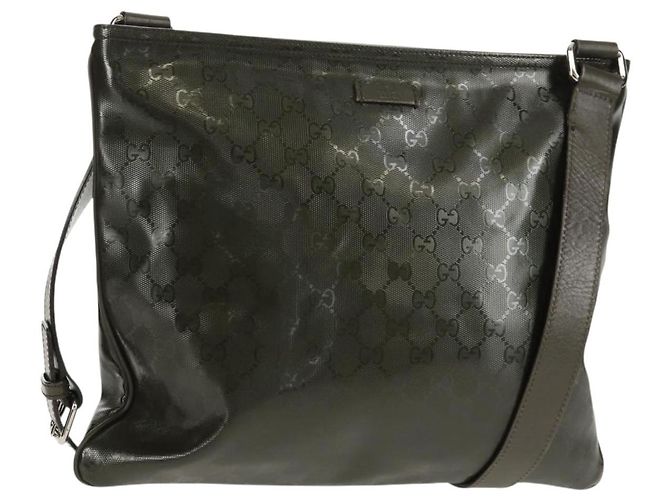 Borsa a Spalla GUCCI GG Implementation Khaki Argento 201446 Auth am10159 Cachi