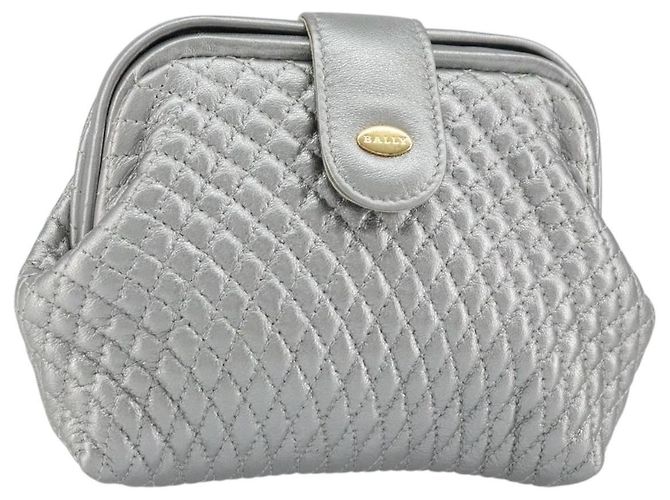 Pochete de couro prata BALLY Auth 157887