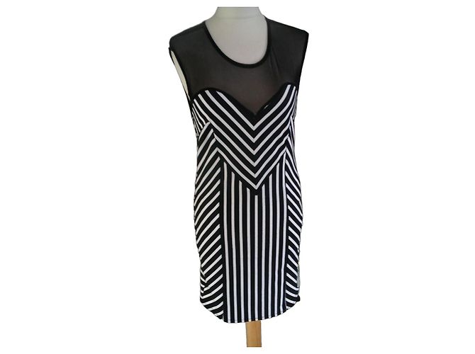 Autre Marque Vestido Manigance sem mangas de tule e listrado