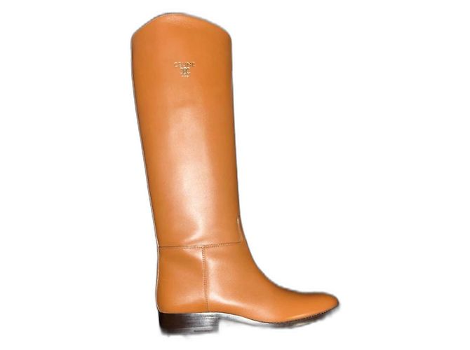 Céline Leather Boots Caramel Size 40
