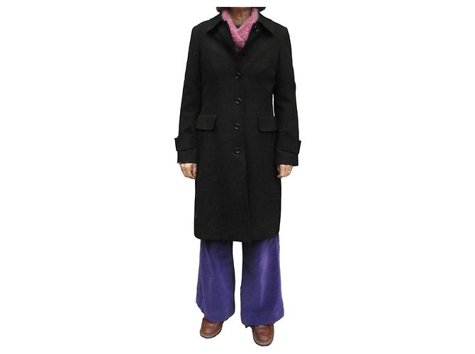 Gerard Darel Black Wool Coat