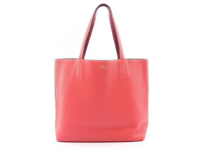 Bolsa tote Hermès Double Sens 45 Rosa Bordeaux
