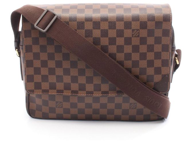 Bolsa de Ombro Shelton MM da Louis Vuitton Marrom Damier ebene