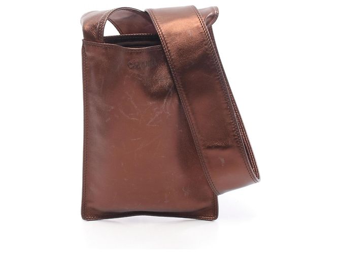 Bolsa de Ombro de Couro Marrom Chanel