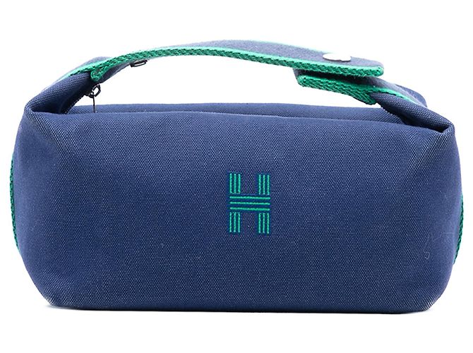 Étui Bride A Brac Petit Toile Bleu Hermès Bleu foncé
