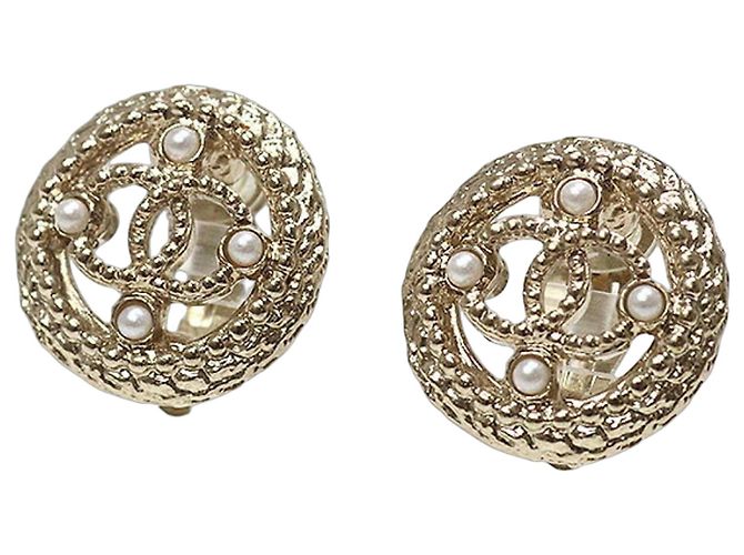 Chanel Coco Mark Clip Ohrringe Golden