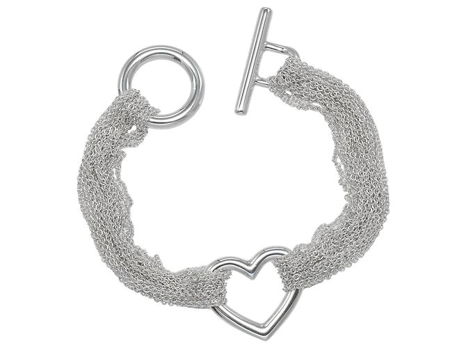 Elsa Peretti Pulseira Toggle Coração Aberto Tiffany & Co. Prata