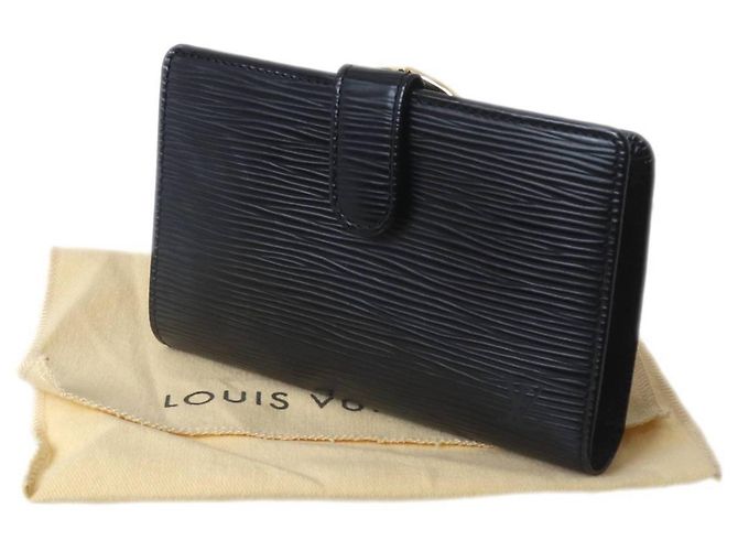 Louis Vuitton Noir Epi Leather Bi-Fold Wallet Black