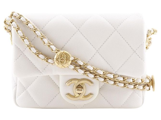 Borsa a Spalla Chanel Matelassé Bianca Bianco