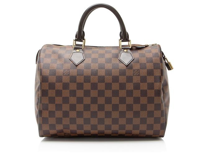 Bolsa Speedy 30 Damier Ebene da Louis Vuitton Marrom