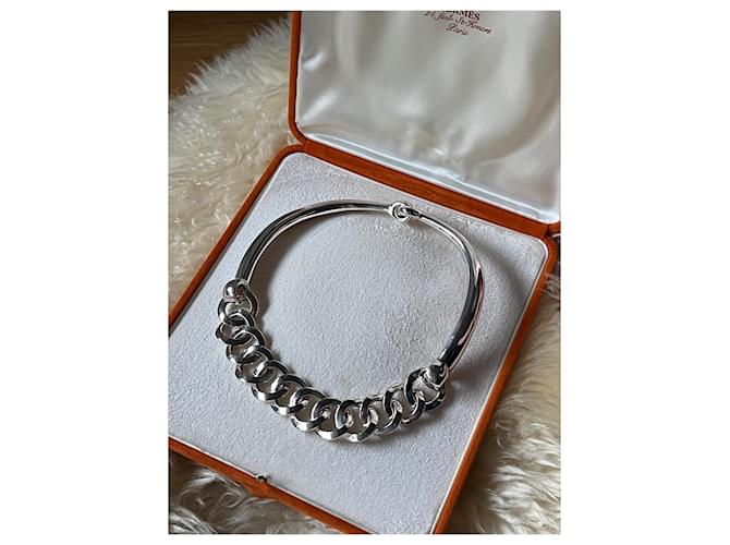 Collier Hermès Chaîne d’Ancre Loop / Ring Necklace Argent 925 Argenté 